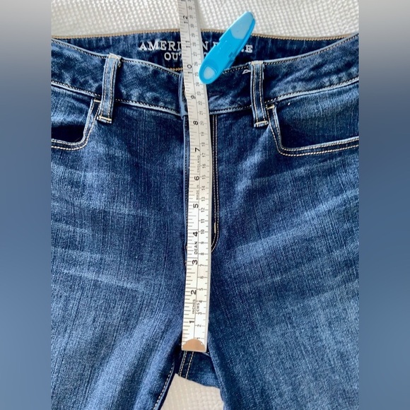 Women’s American Eagle dark blue wash hi-rise 360‎ super stretch Jegging size 8 - Picture 3 of 12